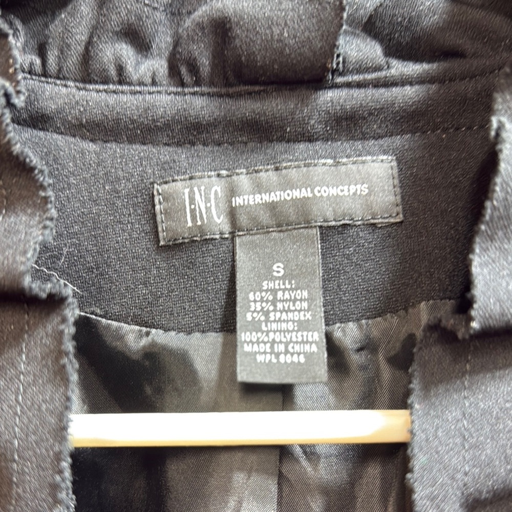 INC Black Ruffled Jacket - Picture 2 of 4